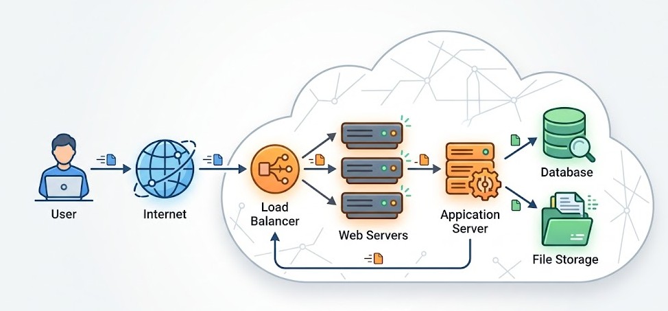 cara kerja website cloud