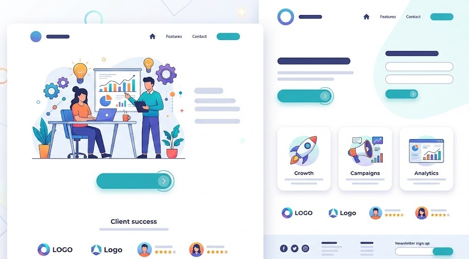 konsep landing page digital marketing
