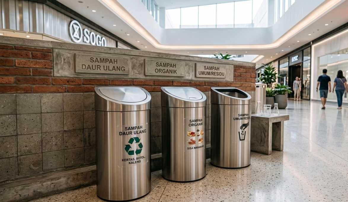 contoh penggunaan tong sampah terpilah