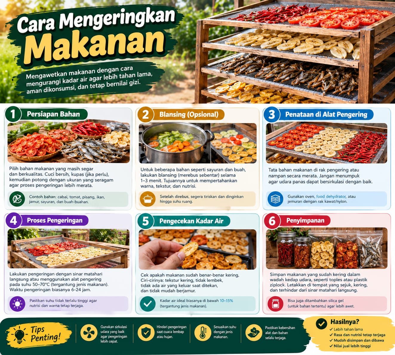 cara mengeringkan makanan